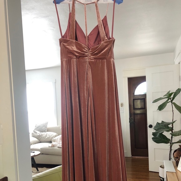 Bridesmaids dress Velet Dusty Rose Color - Picture 2 of 5